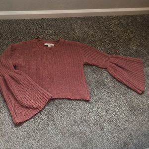 F21 Crop Bell Sleeve Sweater